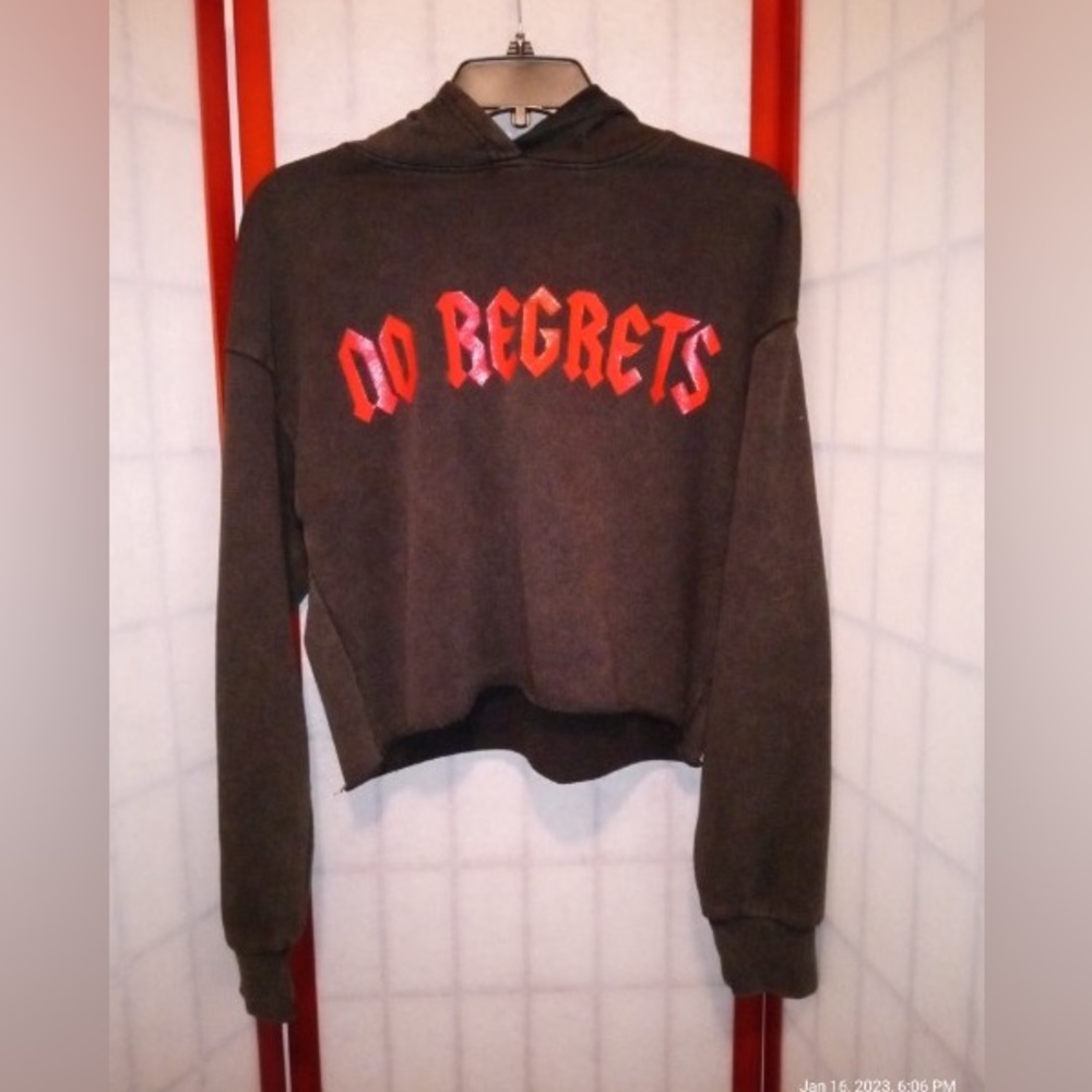 Forever 21 No Regrets Brown Hoodie Size S/P